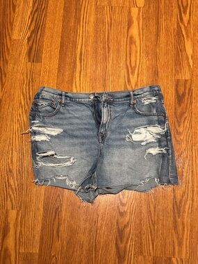 AE Strigid Super High-Waist Relaxed denim shorts